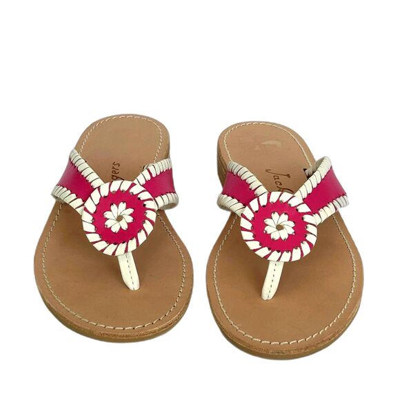 Jack Rogers Flat Sandals Women’s Size 7.5M Color Magenta Pink and White - Picture 2 of 10